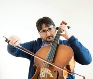 Person playing the cello.